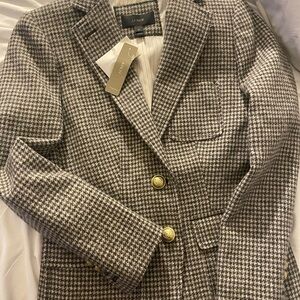 Women's Blazer tan brown size petite 0 Jcrew wool fully lined brand new